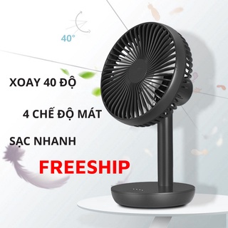 Quạt Tích Điện, Quạt Cầm Tay Có Đế Để Bàn Đa Năng Tiện Lợi SIXTEEN