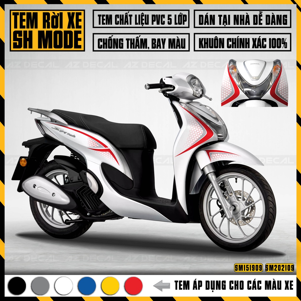 Tem Dán SH Mode Mẫu Matrix Tem Chỉ | SM09 | Xe 2020 - 2021 &amp; 2015 - 2019, Decal Chống Nước, Cắt Sẵn Khuôn