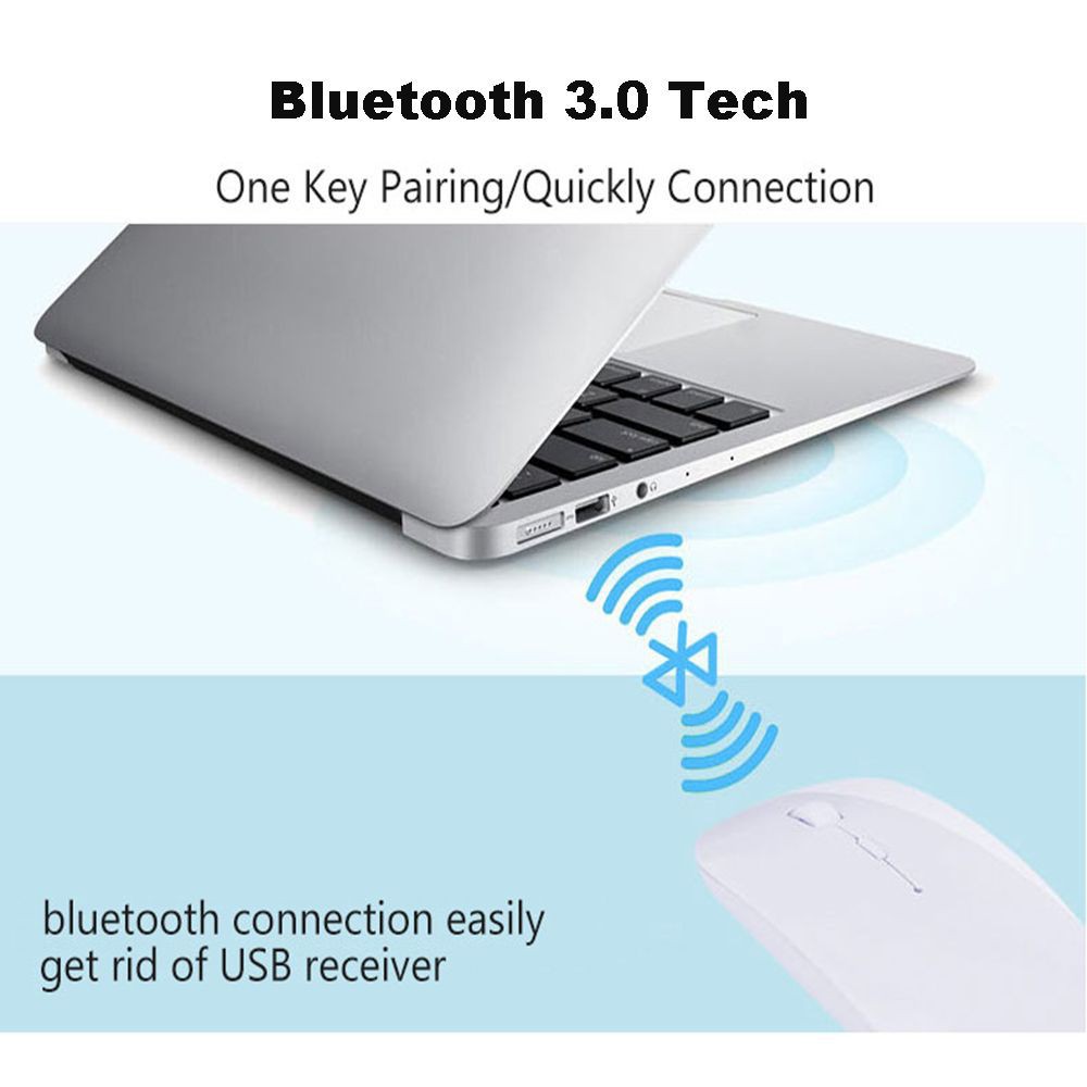 Chuột Quang Không Dây Siêu Mỏng Kết Nối Bluetooth Cho PC/Laptop