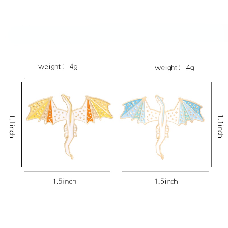 Huy Hiệu Cài Áo Hình Rồng Lửa / Khủng Long Tráng Men Sáng Tạo
