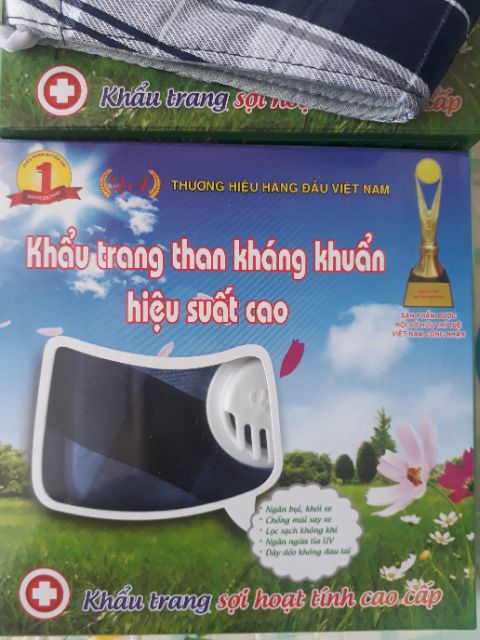 Khẩu trang than kháng khuẩn có hộp than hoạt tính lọc khí