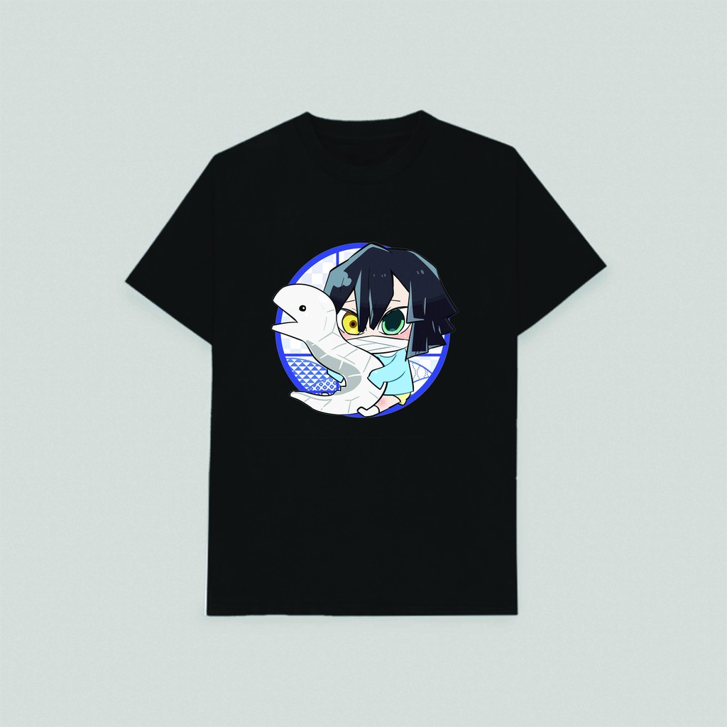 Áo thun phông đen in hình Kimetsu no Yaiba Thanh Gươm Diệt Quỷ chibi anime thời trang nam nữ dễ thương độc đáo m3