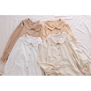 Áo linen cổ sen
