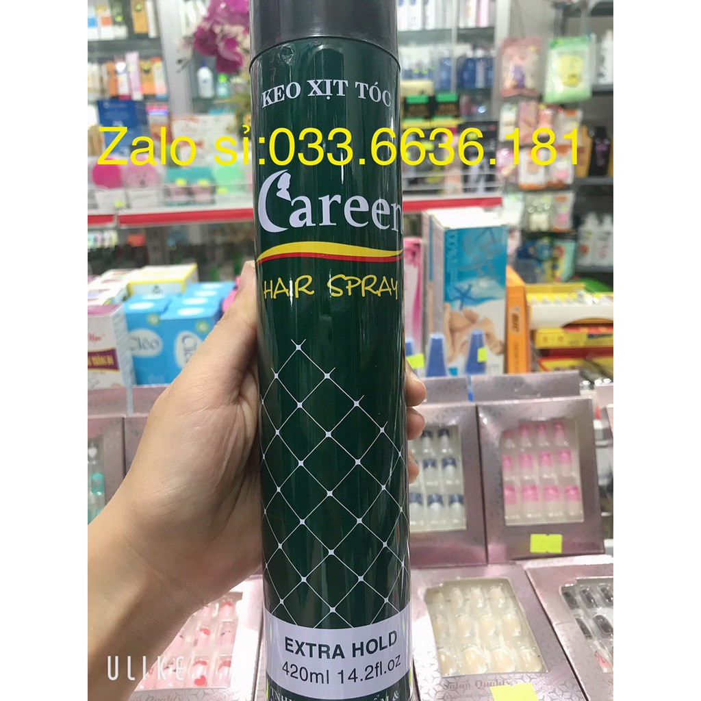 keo xịt tóc CAREEN HAIR SPRAY 420ML giúp giữ nếp tóc,tạo kiểu tóc