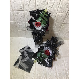 Bó hoa sáp 1 bông phối lưới ( đặt tối thiểu 2 bó )