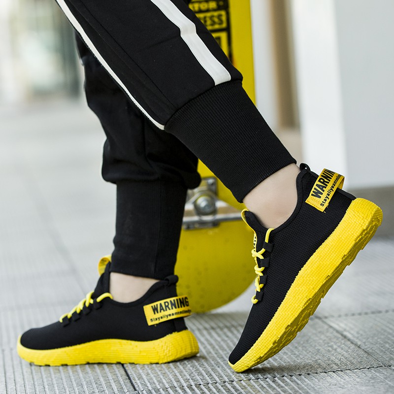 Giày thời trang nam Warning thể thao cực chất màu đen vàng