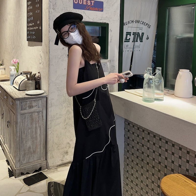 Đầm Dáng Chữ a Hai Dây Dáng Rộng Phong Cách Hàn Quốc Thời Trang Mùa Hè Hàng Mới Dành Cho Bạn Nữ