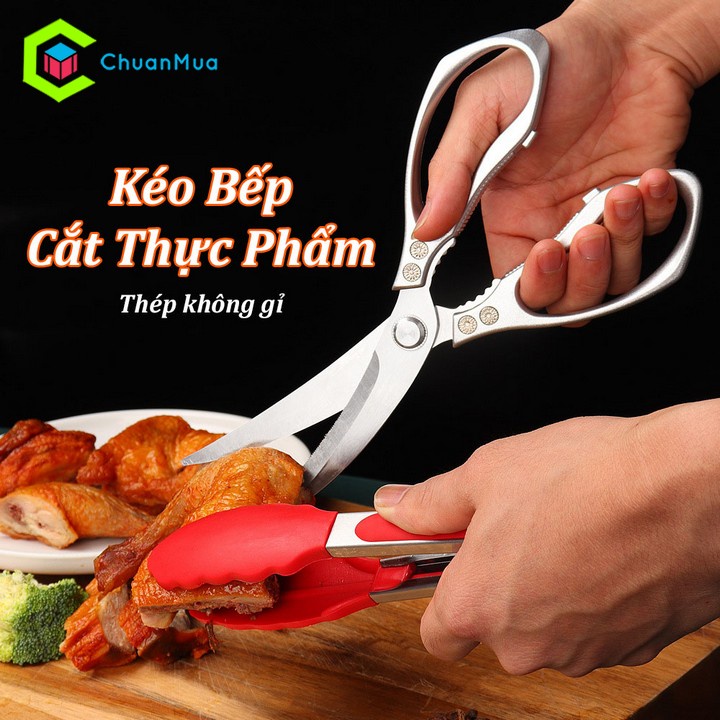 Kéo Cắt Gà Thực Phẩm Đa Năng Thiết Kế Mũi Cong