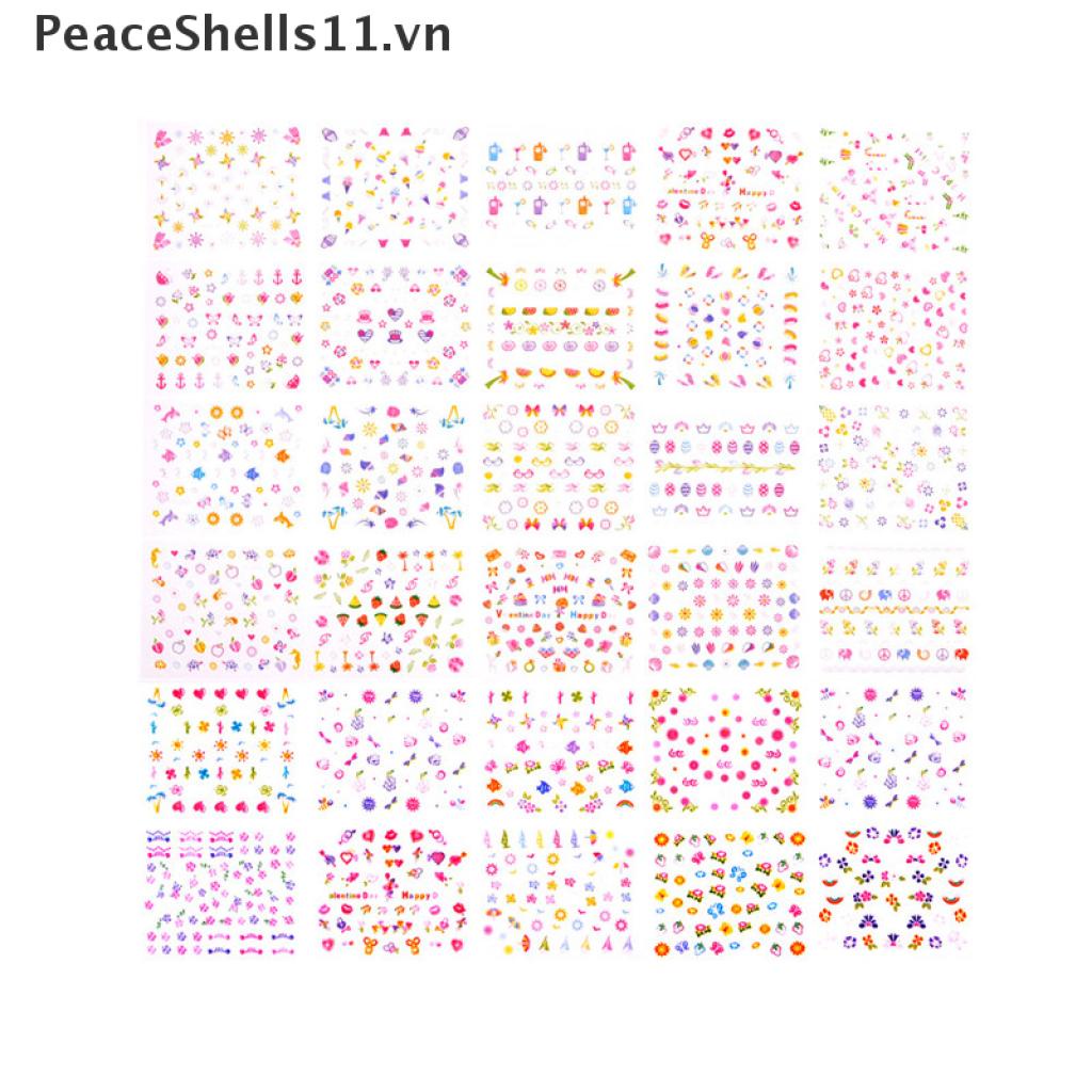 Set 5 Tờ 11 Sticker Hoạt Hình Dán Trang Trí Móng Tay An Toàn Thời Trang Dành Cho Trẻ Em DIY