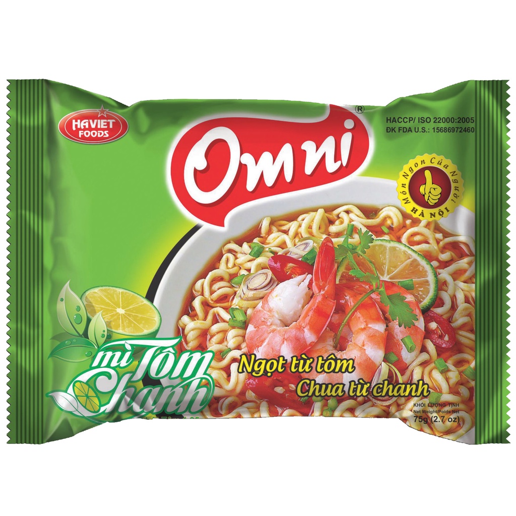 Mì Omini chanh gói 75g