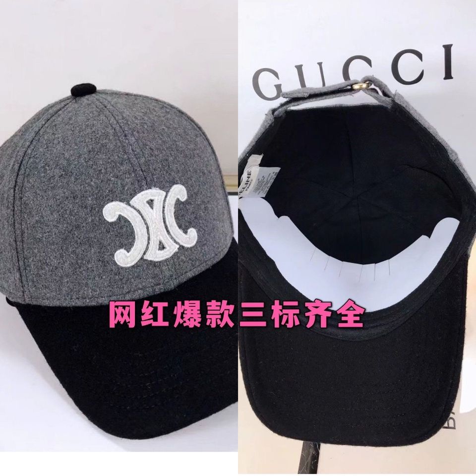 A Mũ Lưỡi Trai Len Thêu Chữ celine Phong Cách Mới Chất Lượng Cao Mùa Thu Đông triomphe