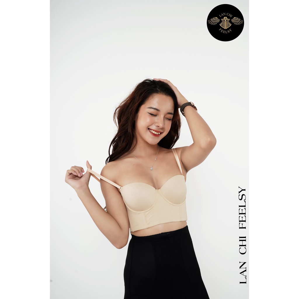 Áo ngực định hình bản to chống hằn, giảm mỡ lưng chính hãng BRA FEELSY B800 có gọng,nâng ngực, chống xệ mặc trong áo dài