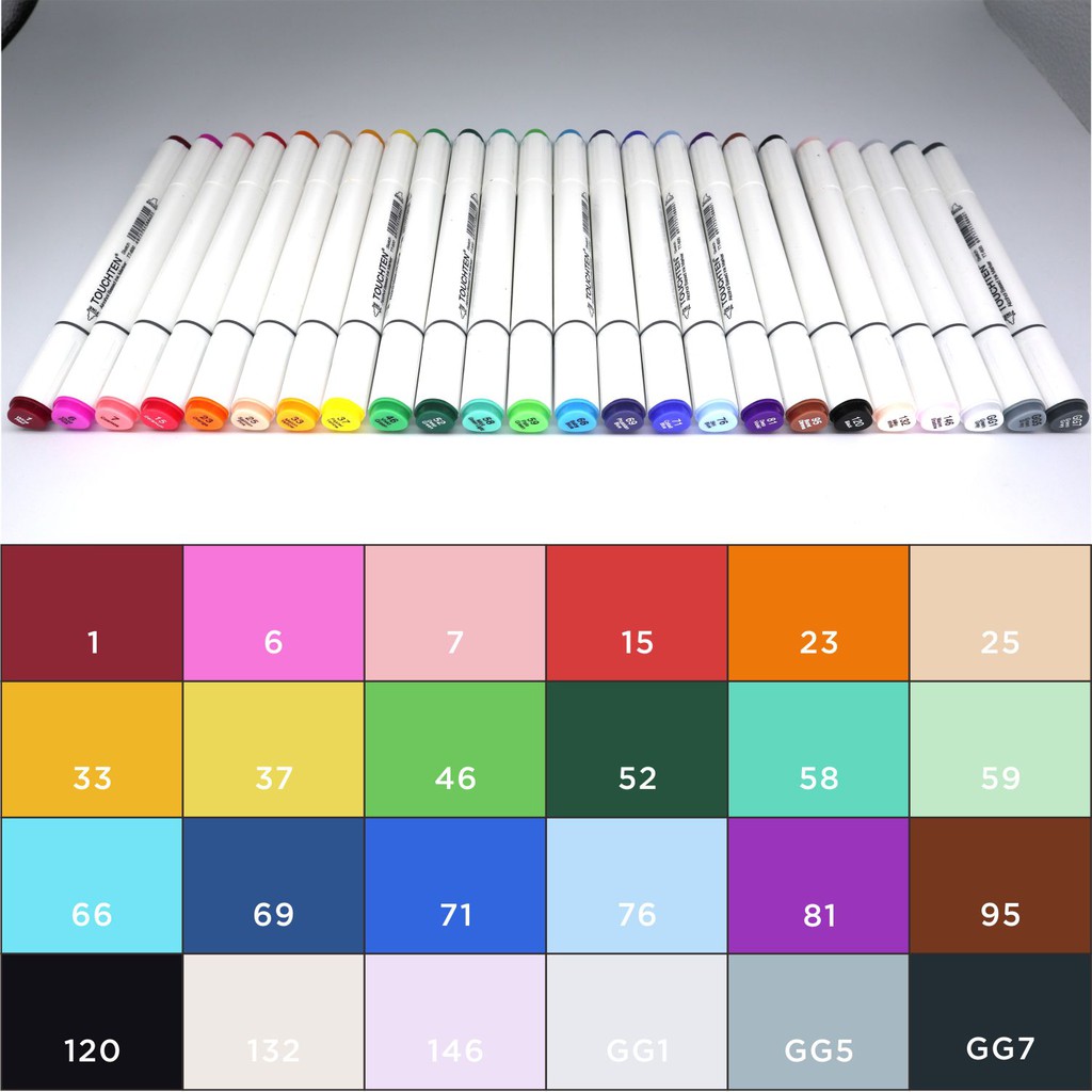 Bút lông SeamiArt TOUCHTEN hai đầu 12/24 màu cơ bản chất lượng cao