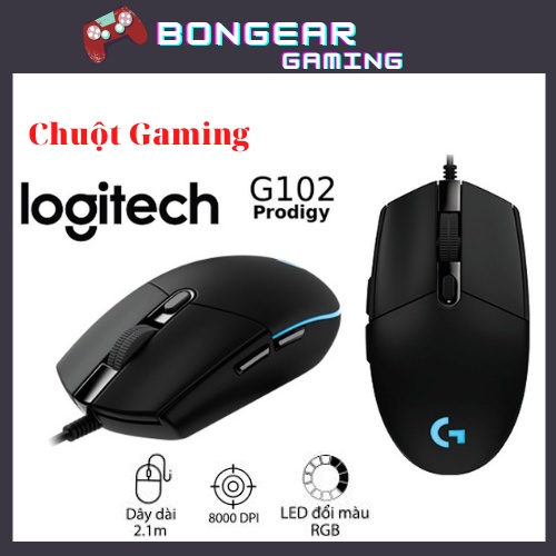 SIEU KHUYẾN MẠI Chuột gaming chuột chơi game có dây G102 Led RGB cao cấp 8000DPI