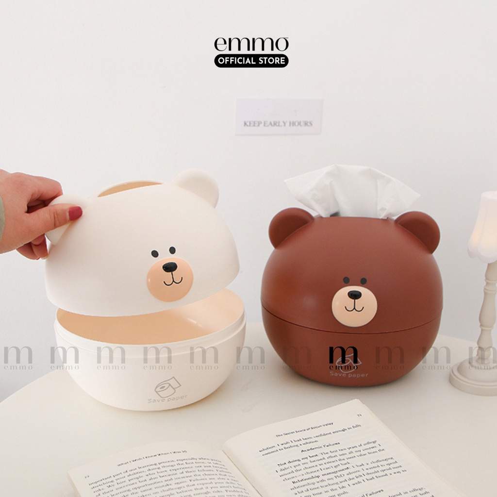HỘP ĐỰNG KHĂN GIẤY HÌNH GẤU EMMO BEAR