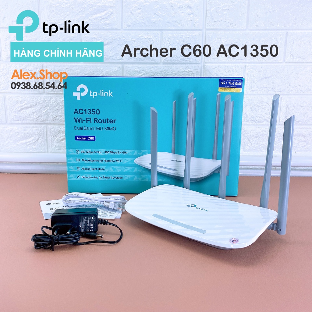 [Chính Hãng] TPLink C60 Archer C60 Phát WiFi Băng Tần Kép AC1350