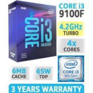 CPU Intel Core i3-9100F Box (3.6 GHzTurbo up to 4.20GHz / 4 nhân 4 luồng/ 6MB /Socket 1151)