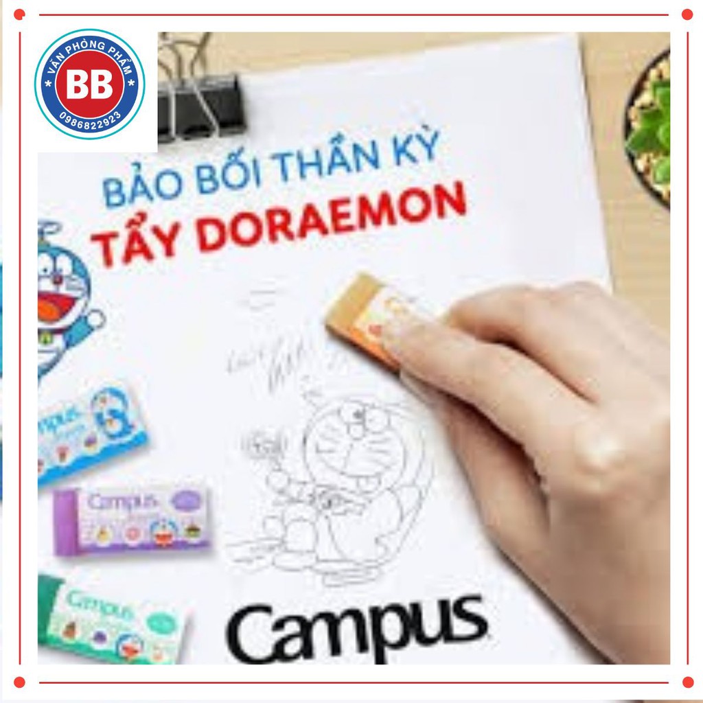 Tẩy Campus DOREMON, gôm tẩy không bụi, an toàn, không gây độc hại