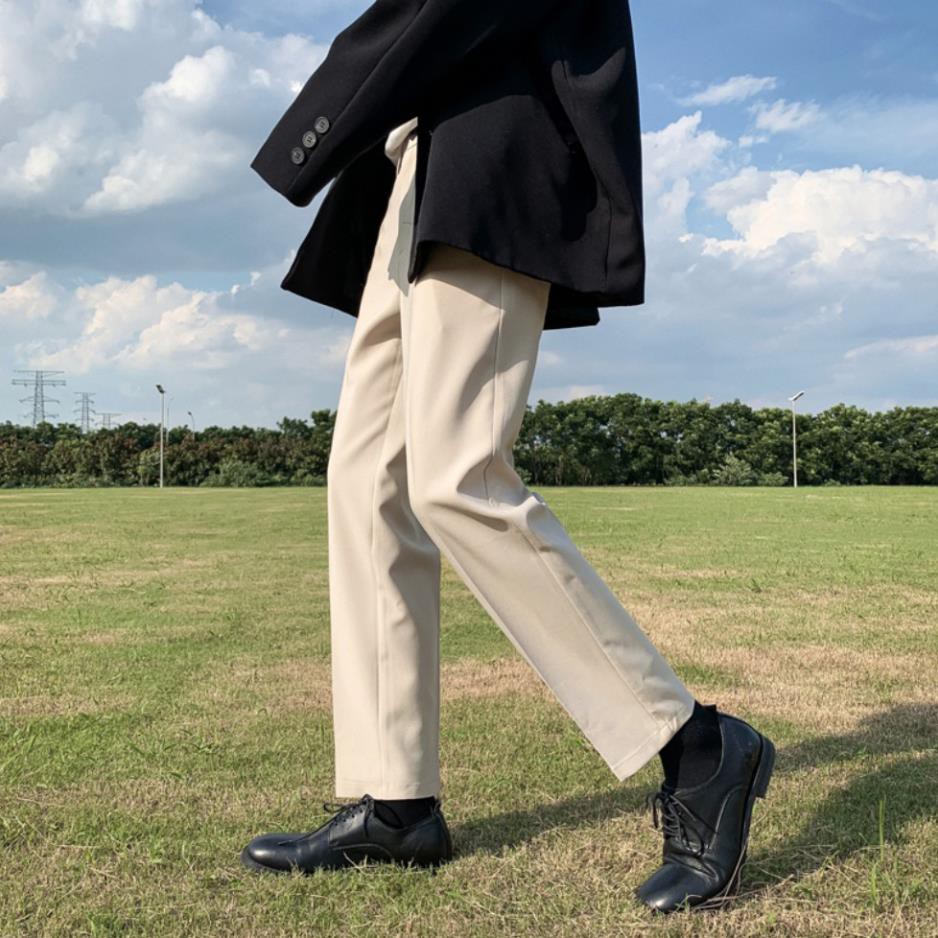 [Tiền Nào Của Đấy]Quần Vải Baggy Nam Màu Kem Vải Co Giãn Không Xù Phong Cách Hàn Quốc-V01 | BigBuy360 - bigbuy360.vn