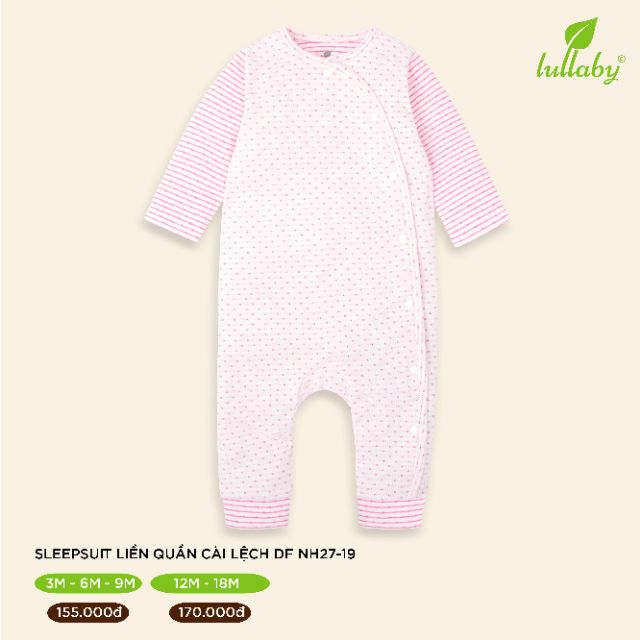 Body, sleepsuit liền quần cài lệch bé trai, bé gái Lullaby