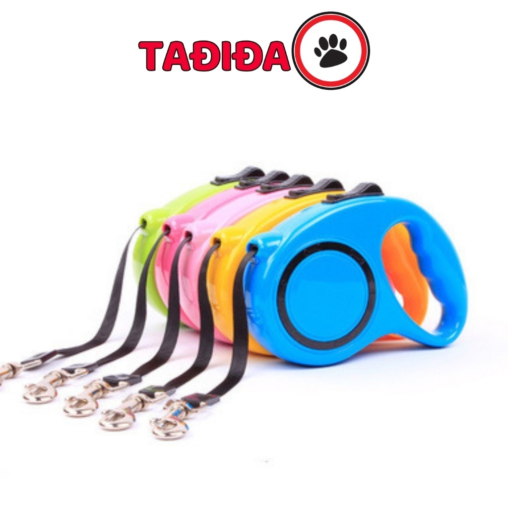 Dây xích Chó Mèo tự động 3-5m , Dây dắt Thú Cưng đi dạo nhiều màu sắc - Tadida Pet