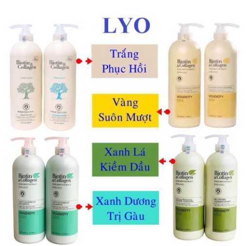 ⚡CHÍNH HÃNG⚡ BỘ DẦU GỘI XẢ BIOTIN & COLLAGEN VOUDIOTY -(Tổng Hợp )- Ngăn Ngừa Rụng Tóc, Gàu & Kiềm Dầu, Phục Hồi Hư Tổn