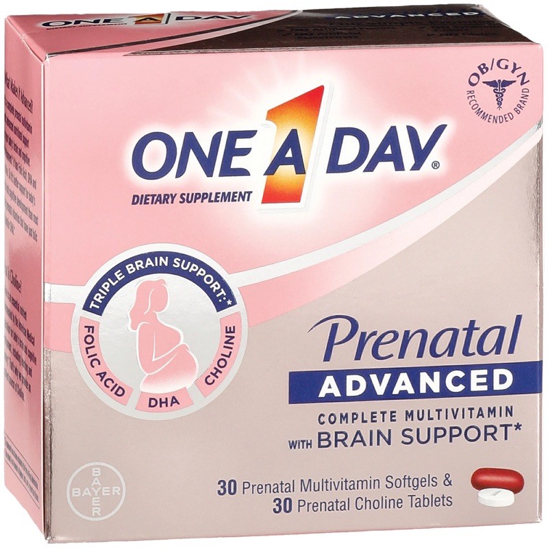 One A Day Prenatal Advanced Multivitamin và DHA Viên uống bổ bầu 60vien