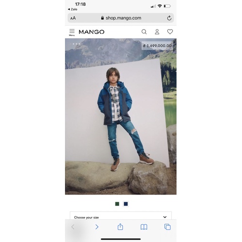 Áo Phao Bé Trai Chần Bông Chống Nước MG