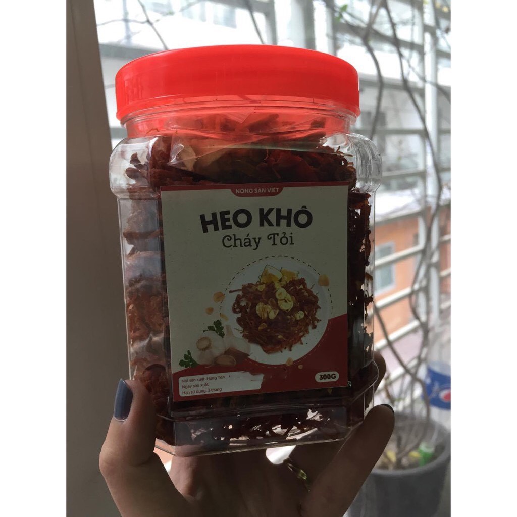 300gr Heo Khô Cháy Tỏi đóng hộp tiện lợi