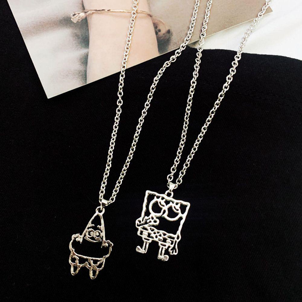 ANEMONE Vòng cổ Thép Titan Mặt Hình SpongeBob Phong Cách Đường Phố Cá Tính Cho Nam Nữ