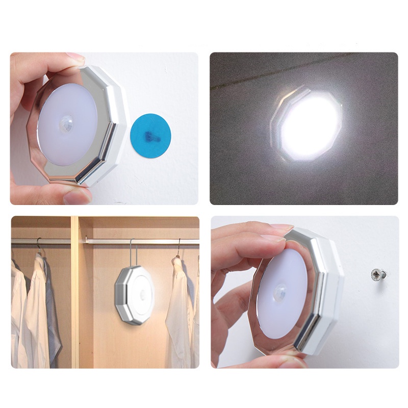 LED Multifunctional Motion Sensor Night Light Wall Lamp Stairs Intelligent Body Light Sensor Lamp for Bedroom