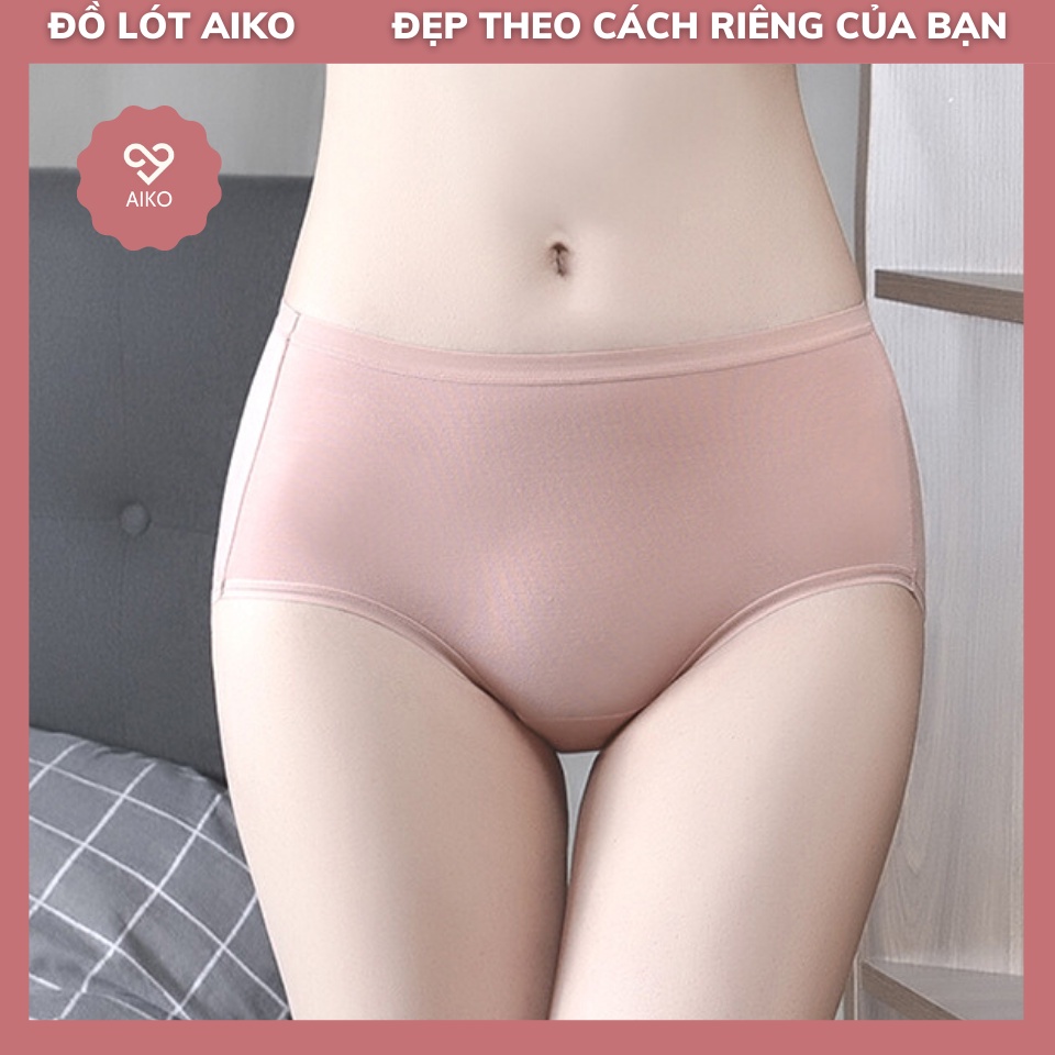 Quần lót nữ bigsize cotton cạp vừa 80 - 90kg Thái Lan 3xl co giãn, thoải mái, thoáng mát - Đồ lót Aiko