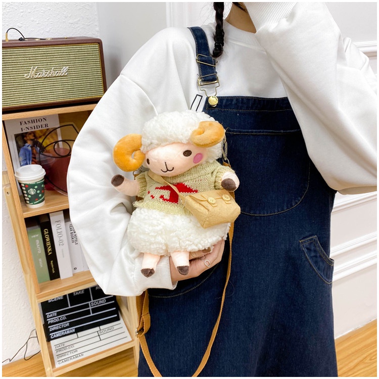 [CÓ SẴN] Túi xách đeo chéo cừu bằng bông TX08