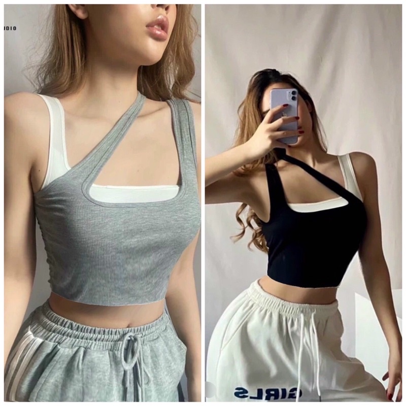 ÁO BODY BA LỖ NỮ VAI LỆCH CỰC HOT CHẤT LIỆU COTTON (3 màu i hình)