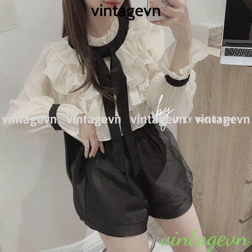 {vintagevn} áo babydoll tay bèo ulzzang mẫu hót mới nhất 2021