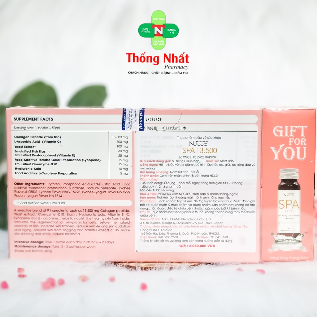 Collagen nước chống lão hóa săn chắc da Nucos Spa 13500 10 chai x 50ml