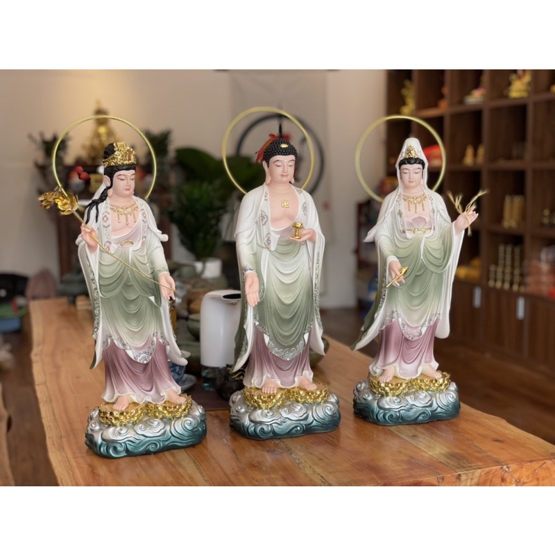 Tượng phật tam thánh tây phương 50cm
