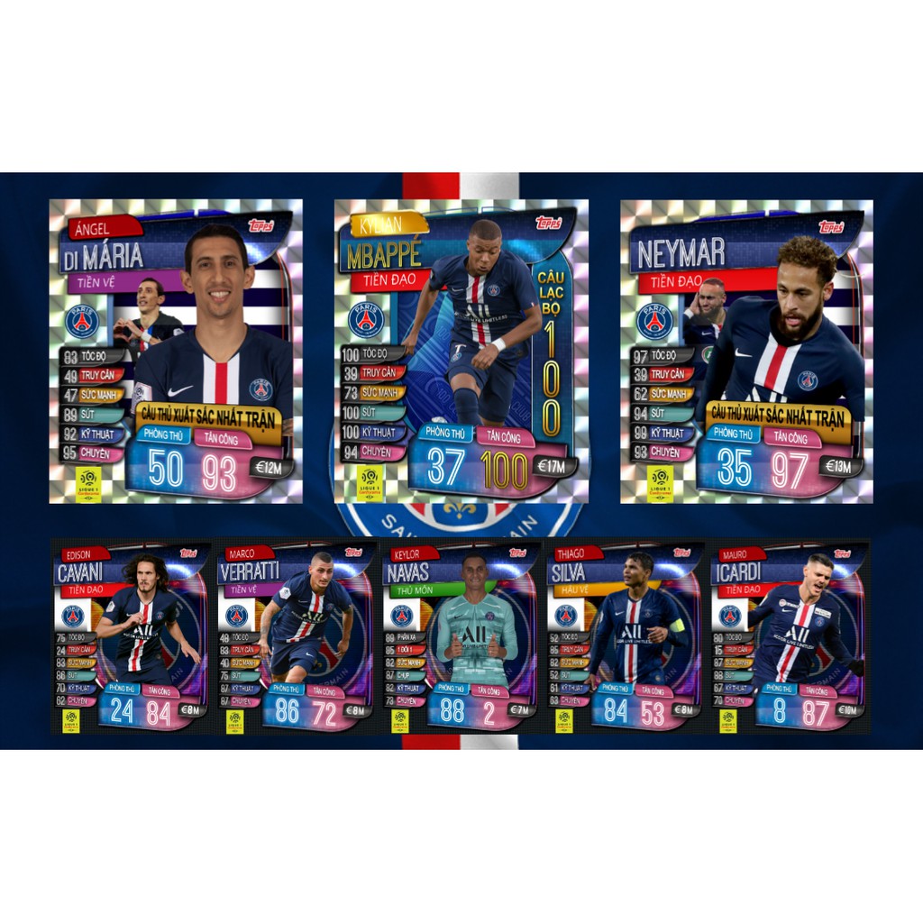 Bộ thẻ Match Attax PSG/AC Milan 2019/2020