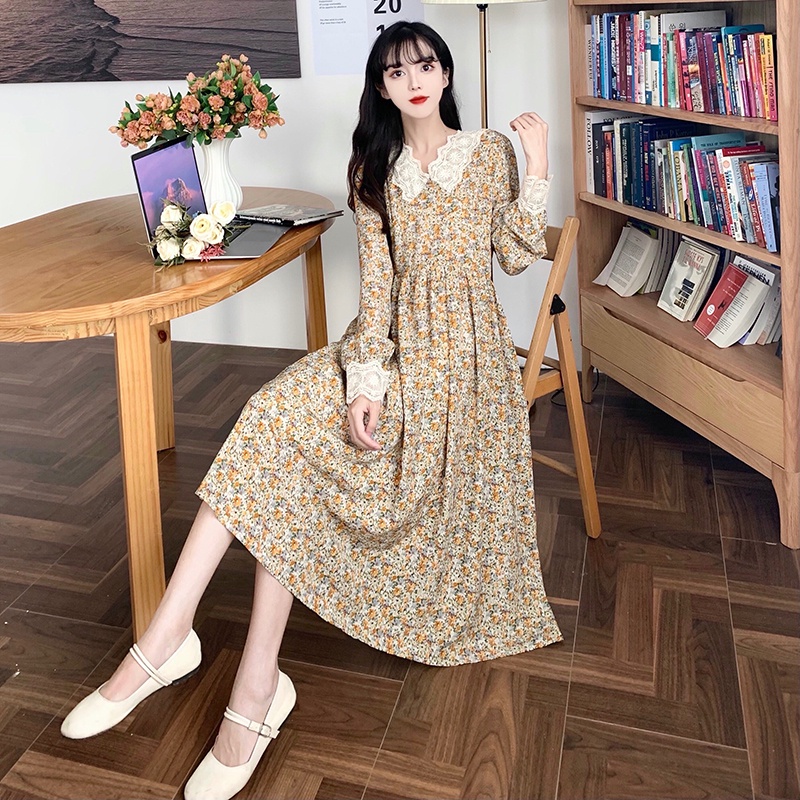 Đầm ren hoa PERTY mỏng phong cách Hàn Quốc thanh lịch thời trang cho nữ