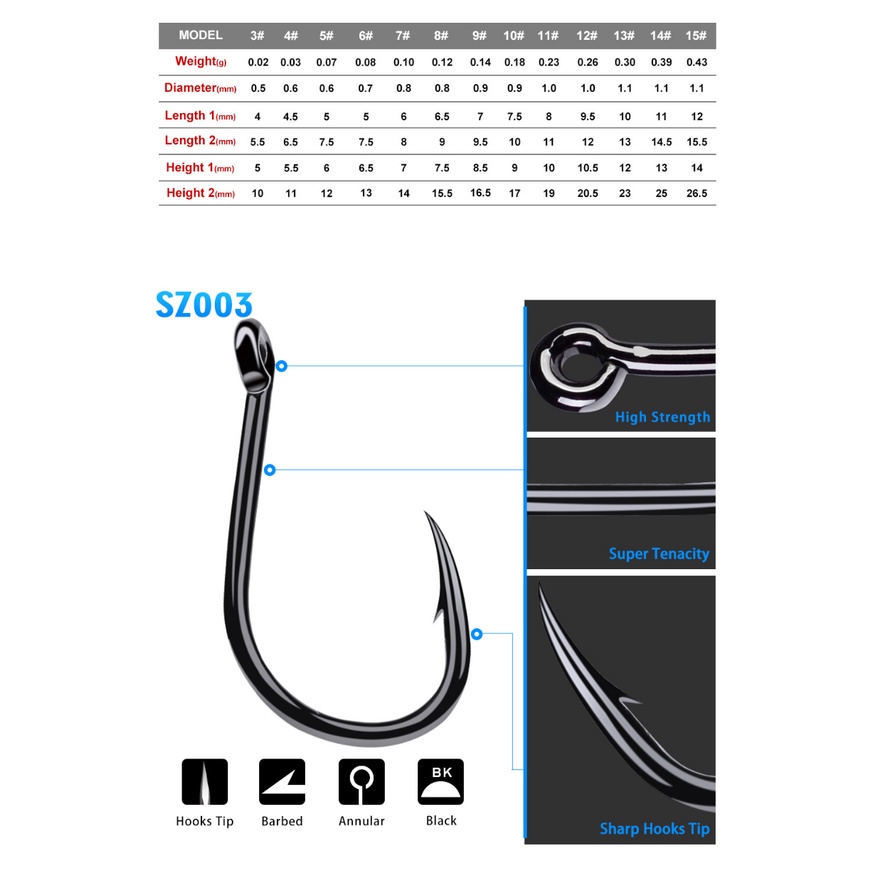 Set 200 Lưỡi Câu Cá Bằng Carbon Cao Cấp Chuyên Dụng
