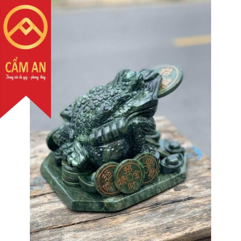 Tượng Thiềm Thừ (Cóc 3 Chân) Đá Ngọc Ấn Độ