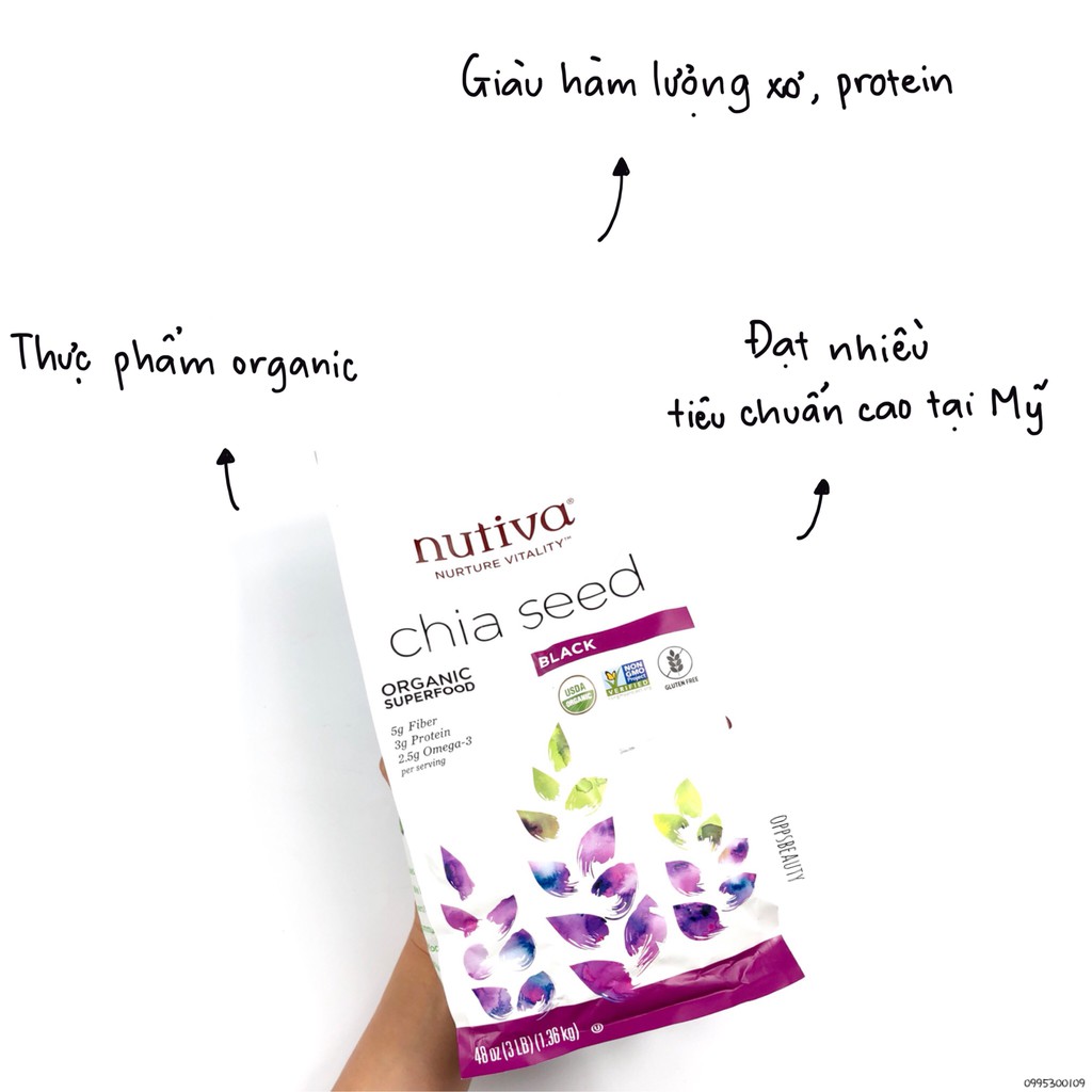 [CHỈ CÒN 1][NUTIVA] Hạt chia hữu cơ Nutiva size 1.36kg