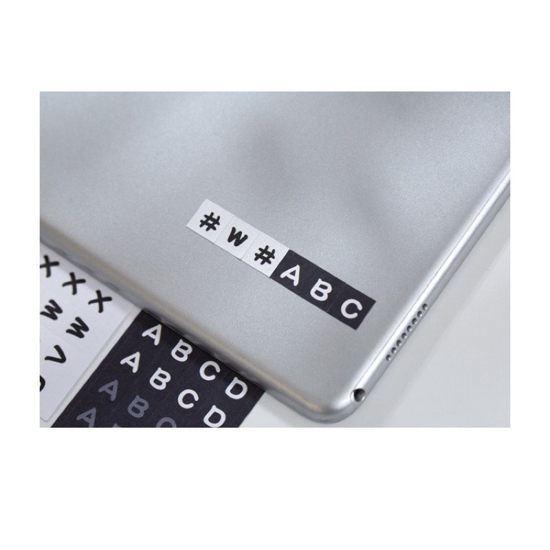 Set 48 tấm sticker chữ cái alphabet nhiều màu pastel, bảng chữ số dán take note