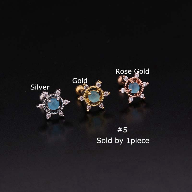 1 Chiếc Khuyên Tai Thép Không Gỉ 6mm 20g