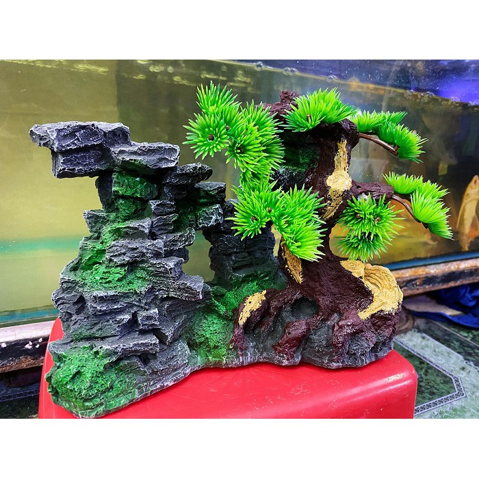 TIỂU CẢNH TRANG TRÍ HỒ CÁ NON BỘ 23X8X17CM