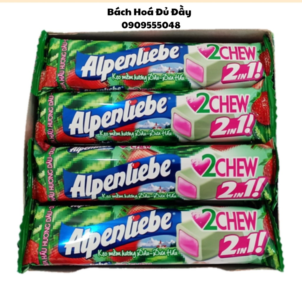 Kẹo dẻo mềm trái cây Alpenliebe vị Dâu, Nho, Dưa Hấu thơm ngon hấp dẫn