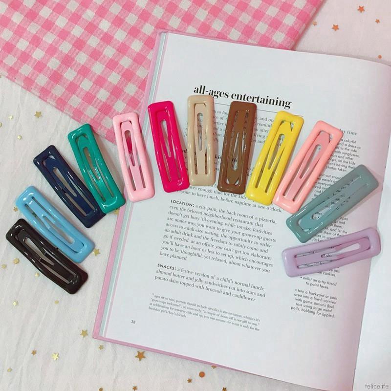 Kẹp tóc bản to trơn màu cá tính cho nữ