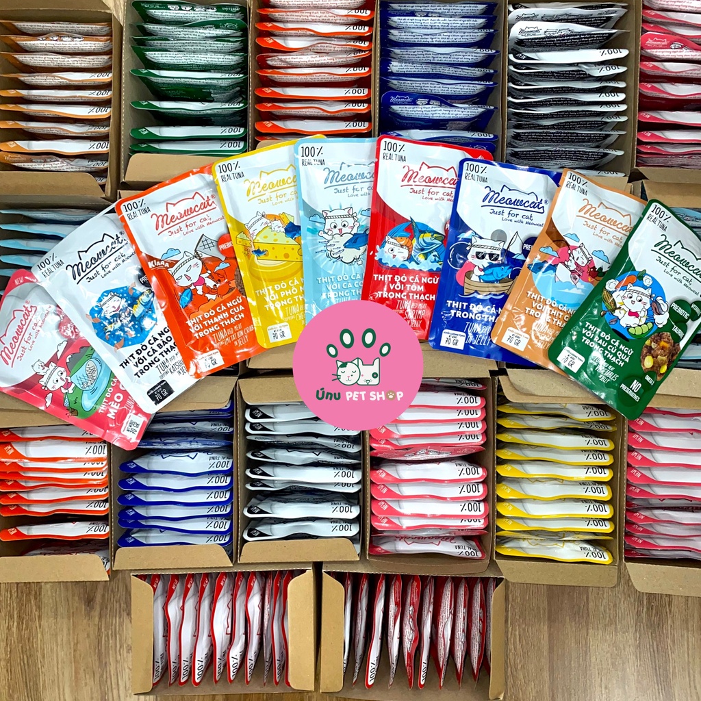Pate MEOWCAT thức ăn cho mèo 9 vị - GÓI 70G -  Ú Nu Pet Shop