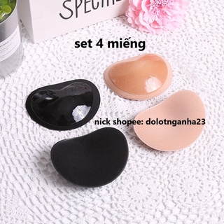 4 miếng (2 đôi) độn ngực hình tim, miếng mút lót nâng ngực