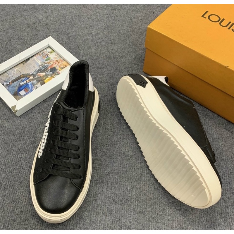 Giày nam LV có hoạ tiết chữ in ngang viền đế cao, Giày thời trang giới trẻ phong cách hàn quốc btshop từ 38 đến 42.